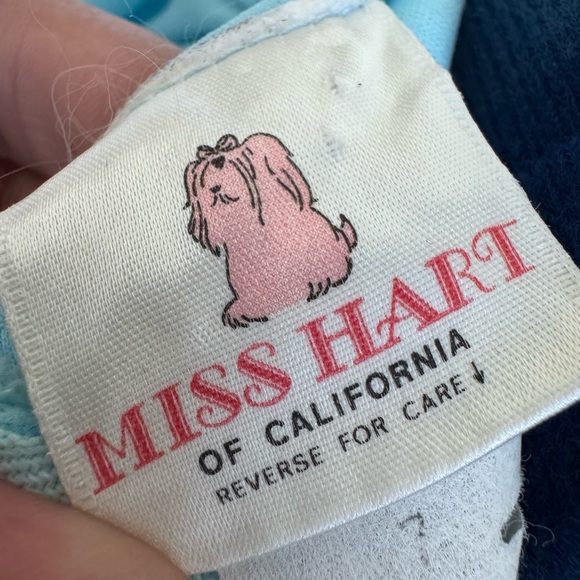 Vintage 70s Miss Hart California Blue Peasant Prairie Victorian Lace dress *Flaw - Picture 6 of 14